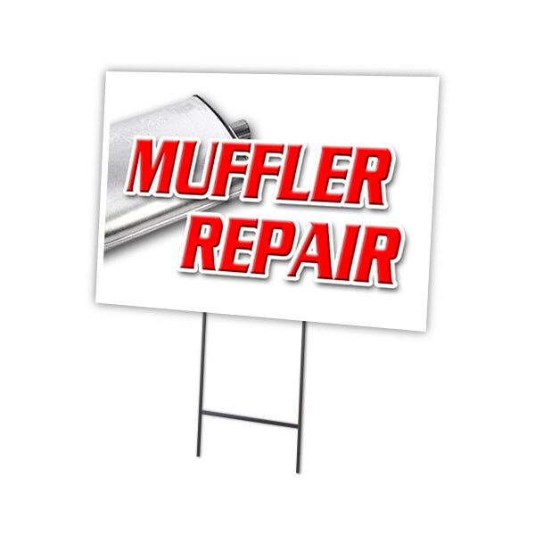 Signmission Muffler Repair Yard Sign & Stake outdoor plastic coroplast window, C-1824 Muffler Repair C-1824 Muffler Repair - main